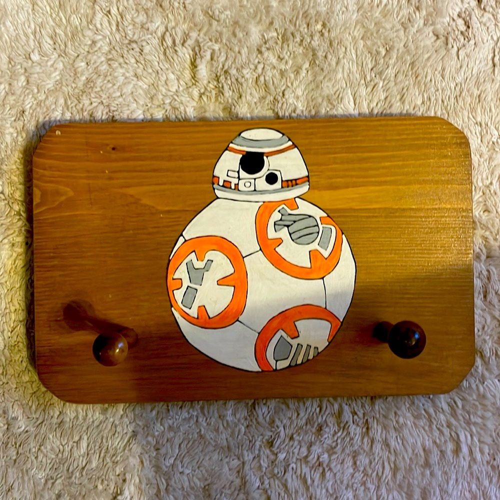 BB-8 from star wars wooden hook decor